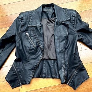 Black Leather Blank NYC Jacket Small